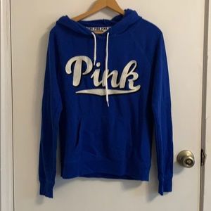 PINK royal blue hooded sweatshirt